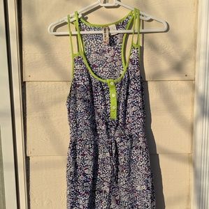 Mimi Chica Blue White Green Sleeveless Racer Back